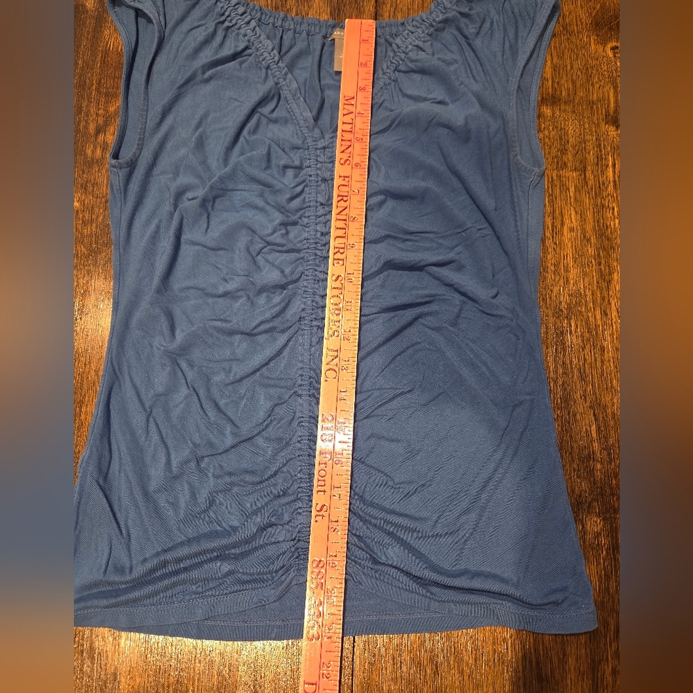 Ann Taylor Blue Ruched Tank Top - Picture 7 of 7